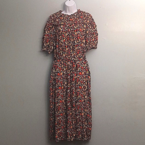 Boden size 14R women's midi multi color floral print with pockets dress. - Picture 1 of 17